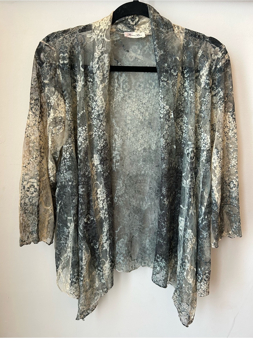 Brittany Black Sheer Lace Cardigan Stretchy Dark Romantic Fairycore Grunge